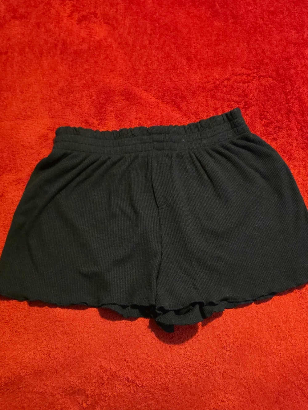 Forever 21 Black Ribbed Lounge Shorts Size Small